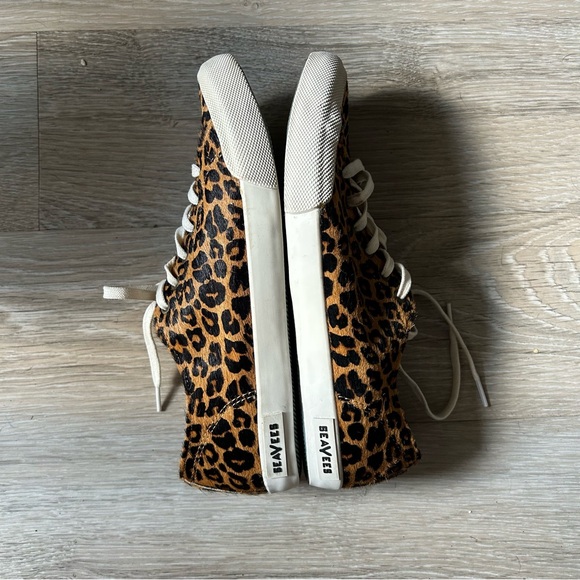 SeaVees Women’s cheetah Monterey Sneaker Mulholland Leopard Fur Tan Black 10 - Picture 8 of 14